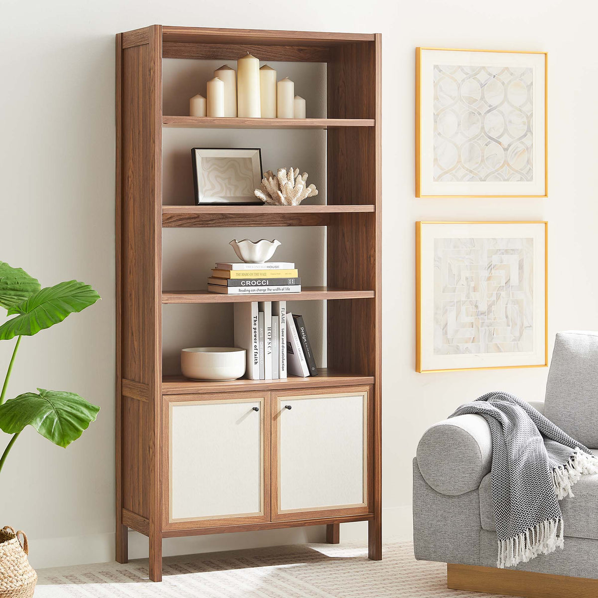 Capri 4-Shelf Wood Grain Bookcase by Modway, photo 7 of 7