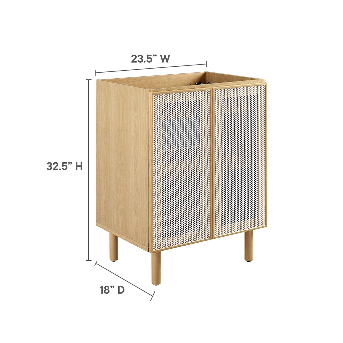 Calla 24" Perforated Metal Bathroom Vanity Cabinet, photo 13 of 28