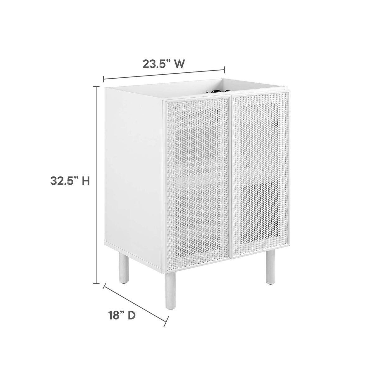 Calla 24" Perforated Metal Bathroom Vanity Cabinet, photo 2 of 28