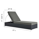 Tahoe Outdoor Patio Powder-Coated Aluminum Chaise Lounge Chair by Modway by HouseOfZazla