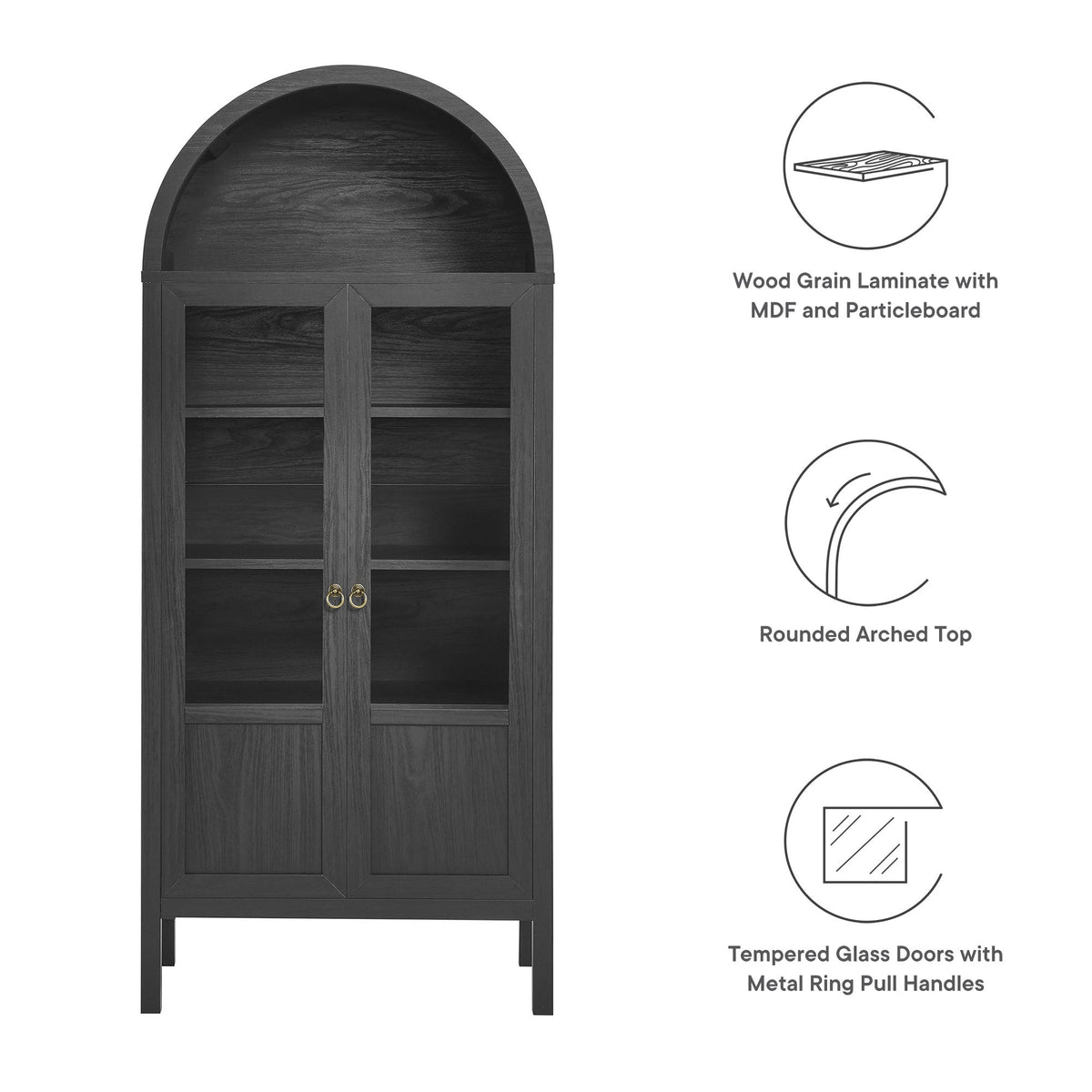 Tessa Tall Arched Storage Display Cabinet by Modway, photo 19 of 21