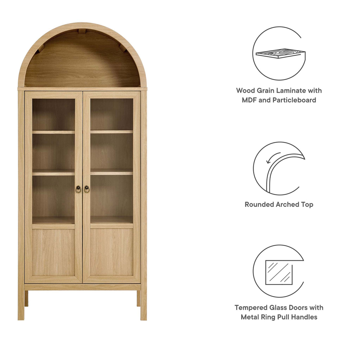 Tessa Tall Arched Storage Display Cabinet by Modway, photo 16 of 21