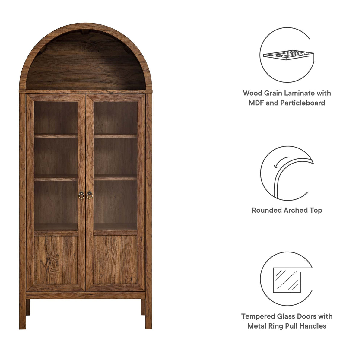 Tessa Tall Arched Storage Display Cabinet by Modway, photo 3 of 21