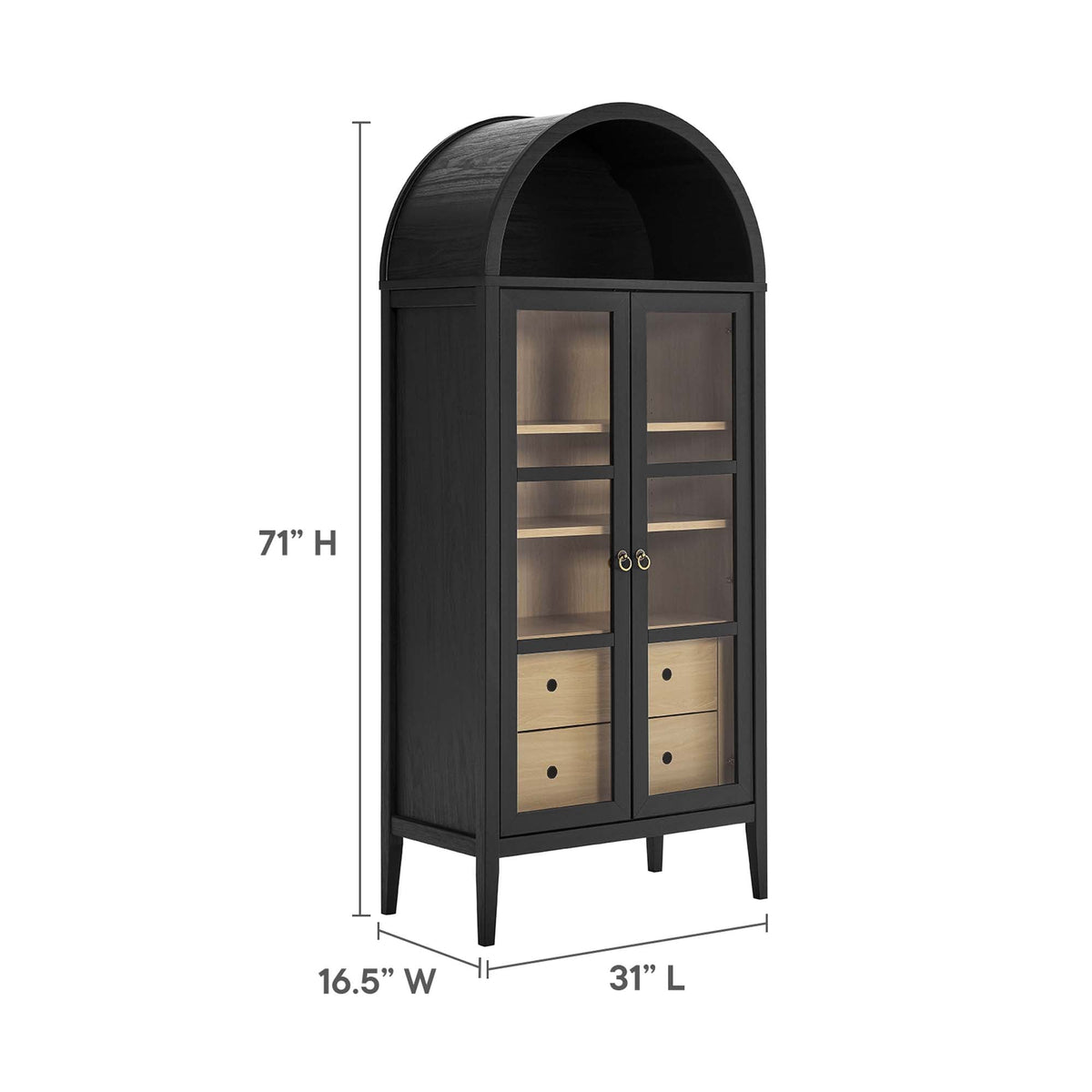 Nolan Tall Arched Storage Display Cabinet by Modway, photo 25 of 28