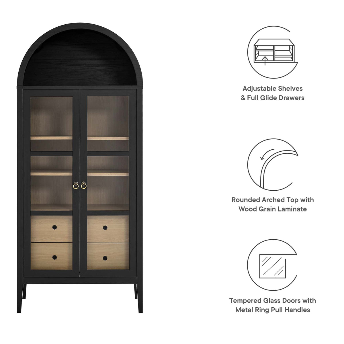 Nolan Tall Arched Storage Display Cabinet by Modway, photo 22 of 28