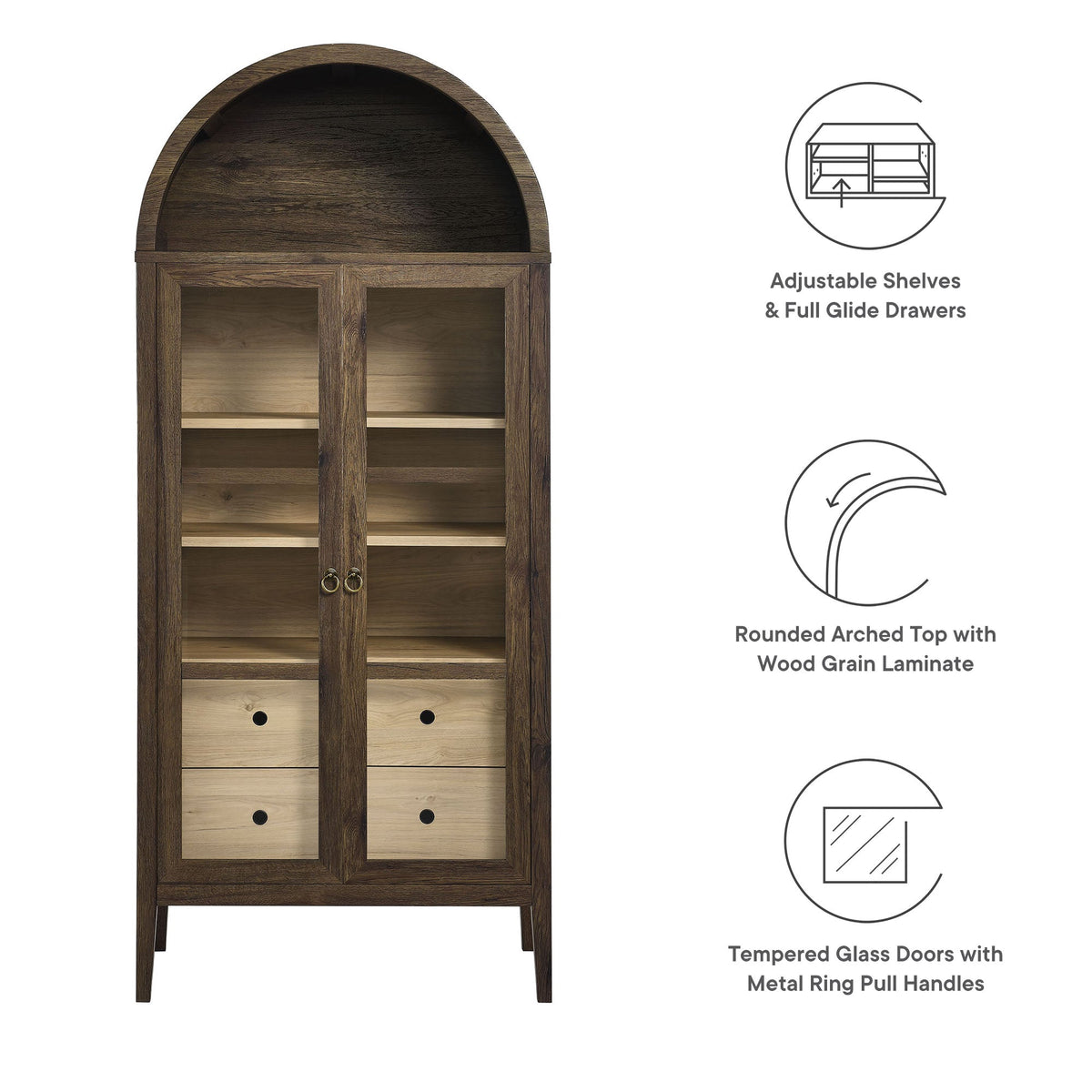 Nolan Tall Arched Storage Display Cabinet by Modway, photo 23 of 28