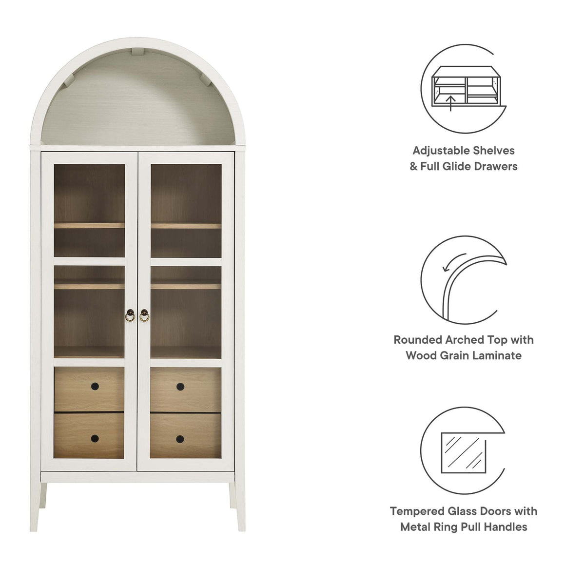 Nolan Tall Arched Storage Display Cabinet by Modway, photo 3 of 28