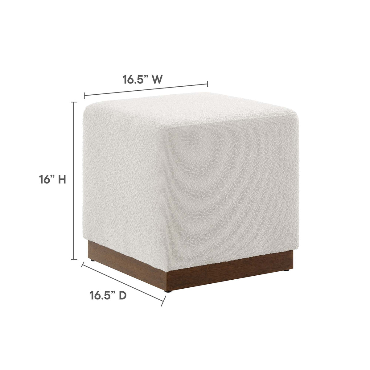 Tilden 17" Square Boucle Upholstered Ottoman by Modway, photo 3 of 7