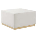 Tilden Large 28" Square Performance Velvet Upholstered Ottoman by HouseOfZazla