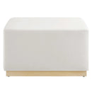 Tilden Large 28" Square Performance Velvet Upholstered Ottoman by HouseOfZazla