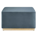 Tilden Large 28" Square Performance Velvet Upholstered Ottoman by HouseOfZazla