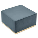 Tilden Large 28" Square Performance Velvet Upholstered Ottoman by HouseOfZazla