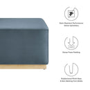 Tilden Large 28" Square Performance Velvet Upholstered Ottoman by HouseOfZazla