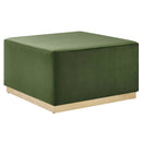 Tilden Large 28" Square Performance Velvet Upholstered Ottoman by HouseOfZazla