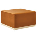 Tilden Large 28" Square Performance Velvet Upholstered Ottoman by HouseOfZazla