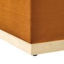 Tilden Large 28" Square Performance Velvet Upholstered Ottoman by HouseOfZazla