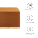 Tilden Large 28" Square Performance Velvet Upholstered Ottoman by HouseOfZazla