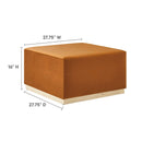 Tilden Large 28" Square Performance Velvet Upholstered Ottoman by HouseOfZazla