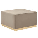 Tilden Large 28" Square Performance Velvet Upholstered Ottoman by HouseOfZazla