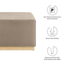 Tilden Large 28" Square Performance Velvet Upholstered Ottoman by HouseOfZazla