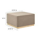 Tilden Large 28" Square Performance Velvet Upholstered Ottoman by HouseOfZazla