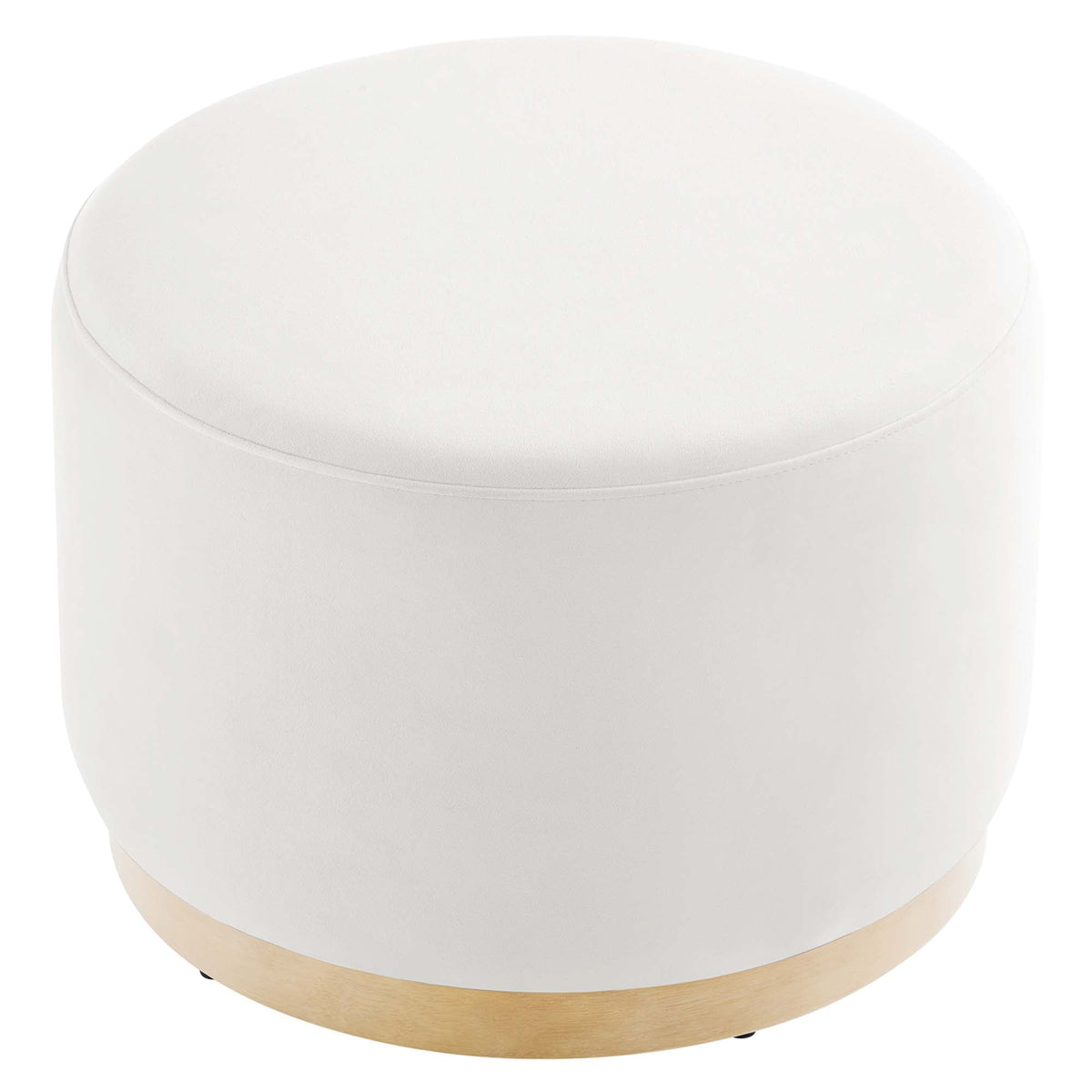 Tilden Large 23" Round Performance Velvet Upholstered Ottoman, photo 23 of 44