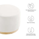 Tilden Large 23" Round Performance Velvet Upholstered Ottoman by HouseOfZazla