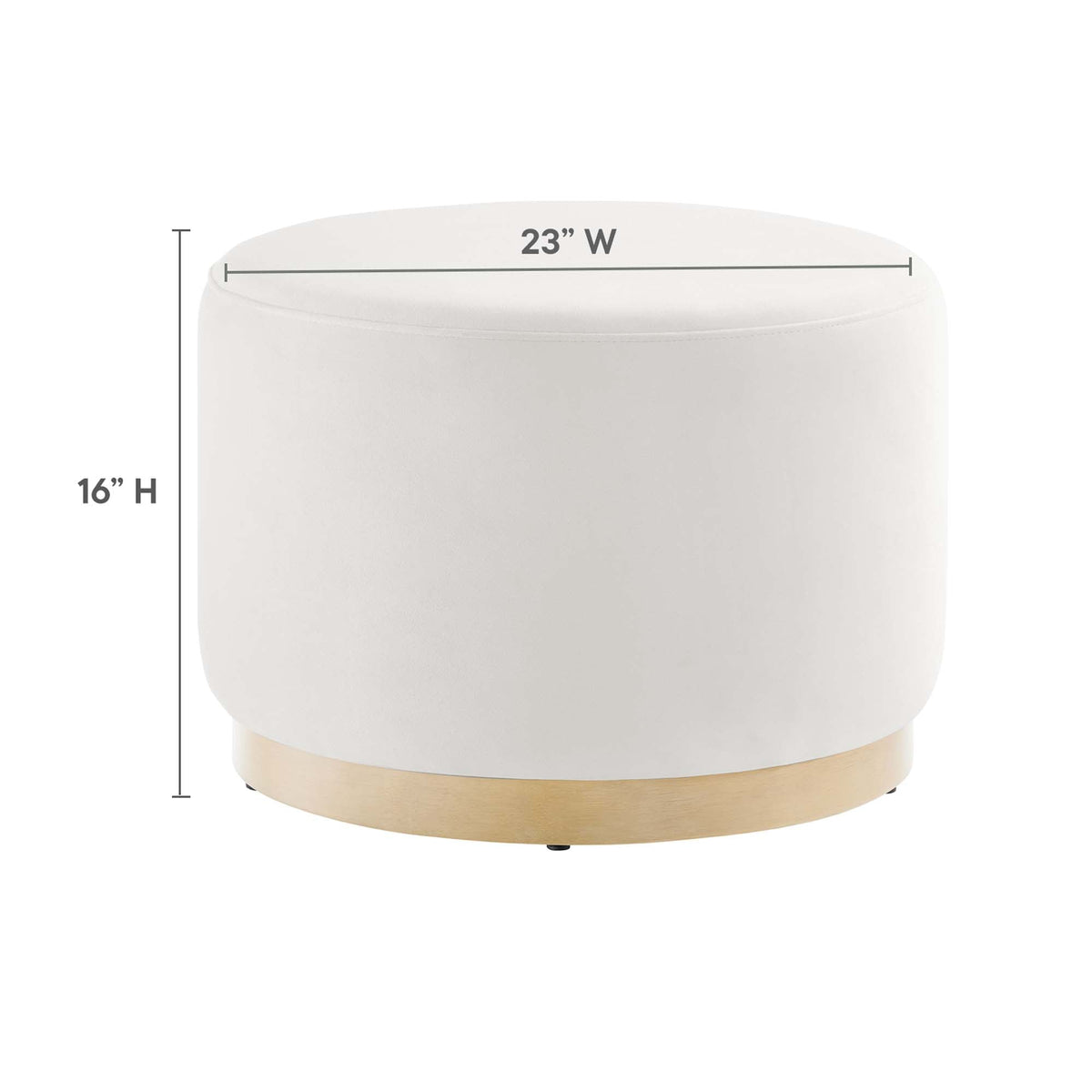 Tilden Large 23" Round Performance Velvet Upholstered Ottoman, photo 31 of 44