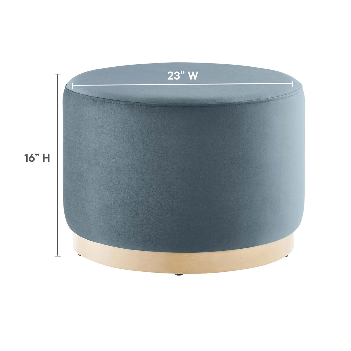 Tilden Large 23" Round Performance Velvet Upholstered Ottoman, photo 26 of 44