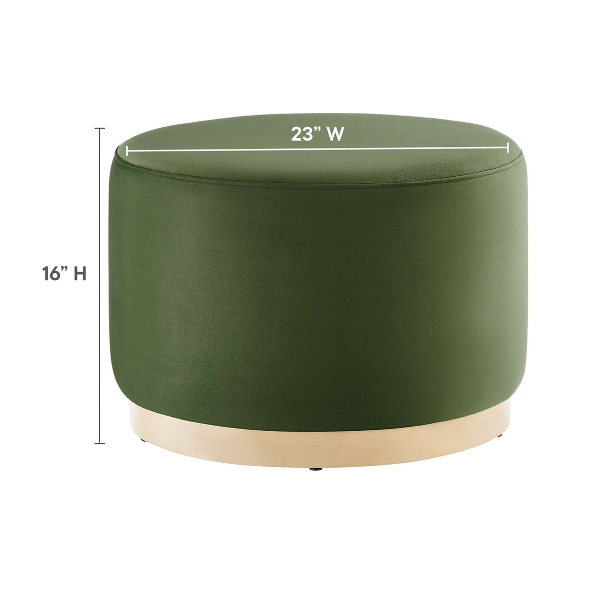 Tilden Large 23" Round Performance Velvet Upholstered Ottoman, photo 25 of 44