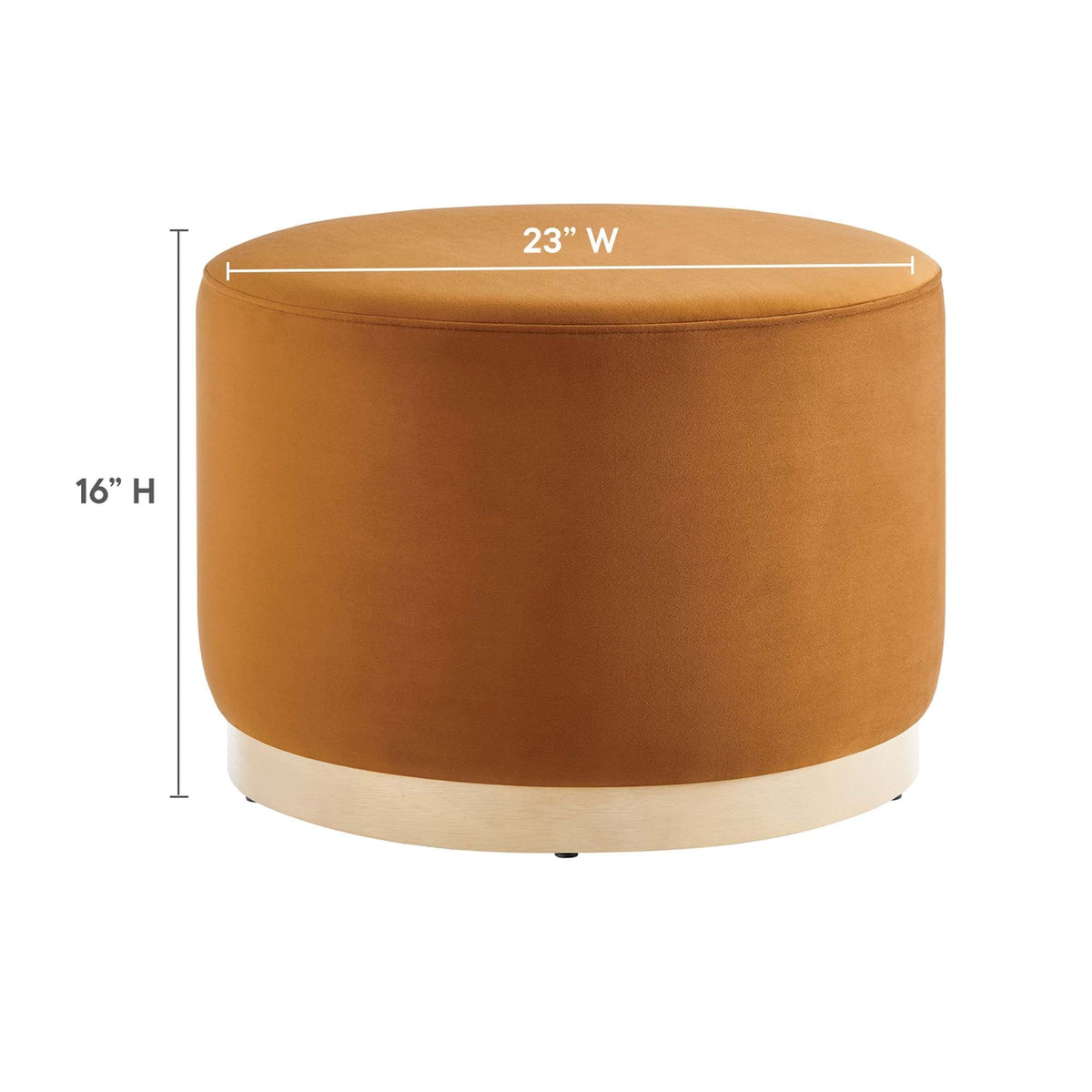 Tilden Large 23" Round Performance Velvet Upholstered Ottoman, photo 28 of 44