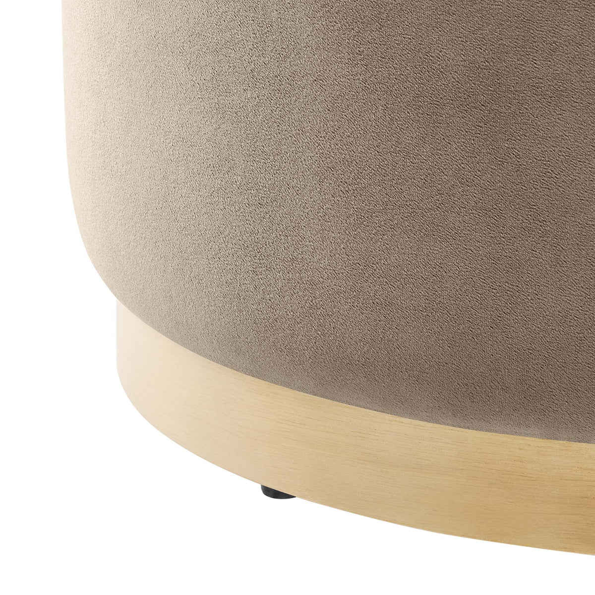 Tilden Large 23" Round Performance Velvet Upholstered Ottoman, photo 5 of 44