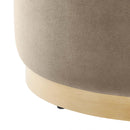 Tilden Large 23" Round Performance Velvet Upholstered Ottoman by HouseOfZazla