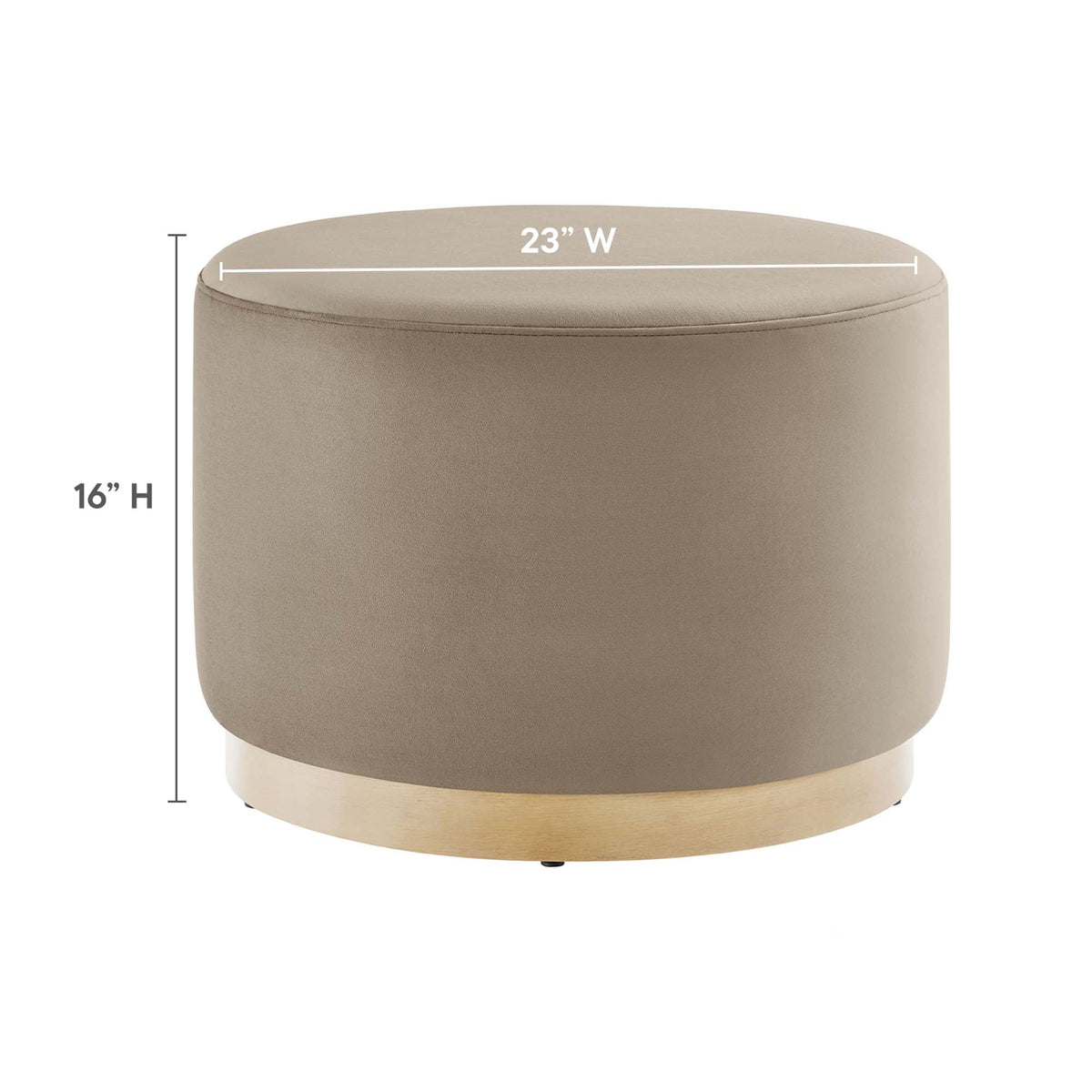 Tilden Large 23" Round Performance Velvet Upholstered Ottoman, photo 3 of 44