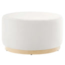 Tilden Large 29" Round Performance Velvet Upholstered Ottoman by HouseOfZazla