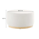 Tilden Large 29" Round Performance Velvet Upholstered Ottoman by HouseOfZazla