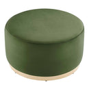 Tilden Large 29" Round Performance Velvet Upholstered Ottoman by HouseOfZazla