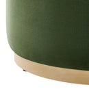 Tilden Large 29" Round Performance Velvet Upholstered Ottoman by HouseOfZazla