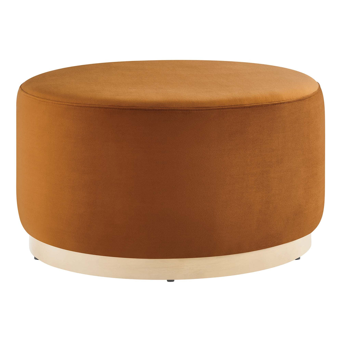 Tilden Large 23" Round Performance Velvet Upholstered Ottoman, photo 41 of 44