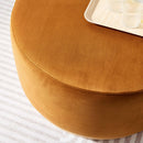 Tilden Large 29" Round Performance Velvet Upholstered Ottoman by HouseOfZazla