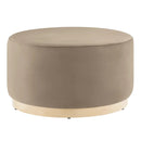 Tilden Large 29" Round Performance Velvet Upholstered Ottoman by HouseOfZazla