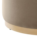 Tilden Large 29" Round Performance Velvet Upholstered Ottoman by HouseOfZazla