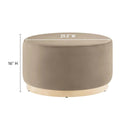 Tilden Large 29" Round Performance Velvet Upholstered Ottoman by HouseOfZazla