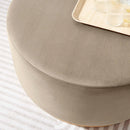Tilden Large 29" Round Performance Velvet Upholstered Ottoman by HouseOfZazla