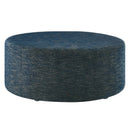 Callum Large 38" Round Woven Heathered Fabric Upholstered Ottoman by HouseOfZazla