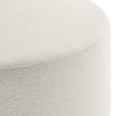 Callum Large 38" Round Woven Heathered Fabric Upholstered Ottoman by HouseOfZazla