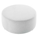 Callum Large 38" Round Woven Heathered Fabric Upholstered Ottoman by HouseOfZazla