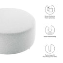 Callum Large 38" Round Woven Heathered Fabric Upholstered Ottoman by HouseOfZazla