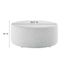 Callum Large 38" Round Woven Heathered Fabric Upholstered Ottoman by HouseOfZazla