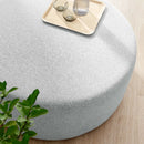 Callum Large 38" Round Woven Heathered Fabric Upholstered Ottoman by HouseOfZazla